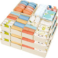 DIMJ Drawer Organizer Clothes 18 Pack - Foldable Baby Organizers and Storage & Dresser Organizer for Bedroom, Closet - Nursery Organization Dresser Dividers for underwear, Sock,Bra, Belt, Tie, Beige