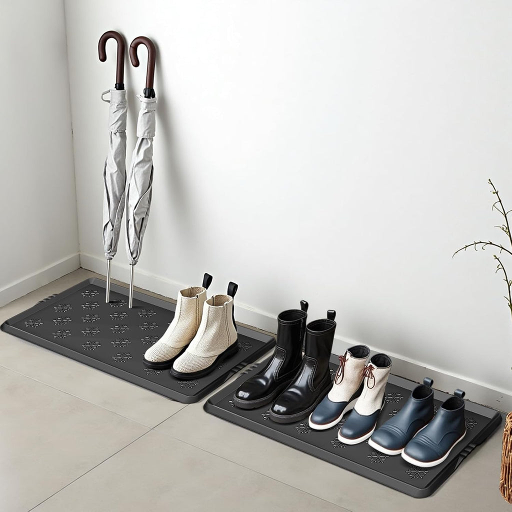 Azadx Rubber Boot Tray, Shoe Trays for Entryway, Versatile Boot Mat Tray