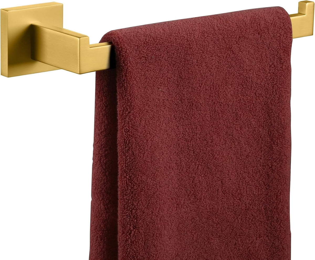 KOKOSIRI Towel Bar Gold Hand Towel Holder for Bathroom Kitchen Hardware Stainless Steel Wall Mounted, Brushed Gold, B3003BG