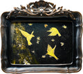 5x7 Vintage Picture Frame, Antique Black Ornate Carved Horizontal Landscape Frame with Glass Front, Tabletop & Wall Hanging Retro Home Decor Photo Gallery Art