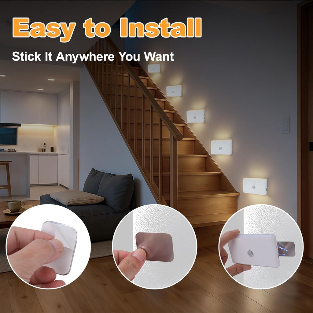 2-Pack Motion Sensor Magnetic Night Light for Cruise Ship Approved