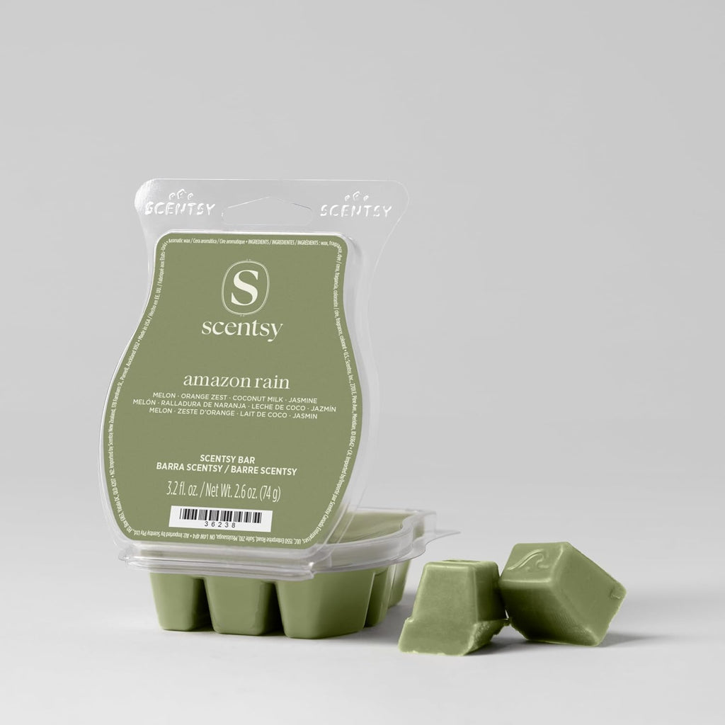 Scentsy Wax Melts, Amazon Rain 3 Bar Set, Paraffin Wax Cubes, 7.8 oz