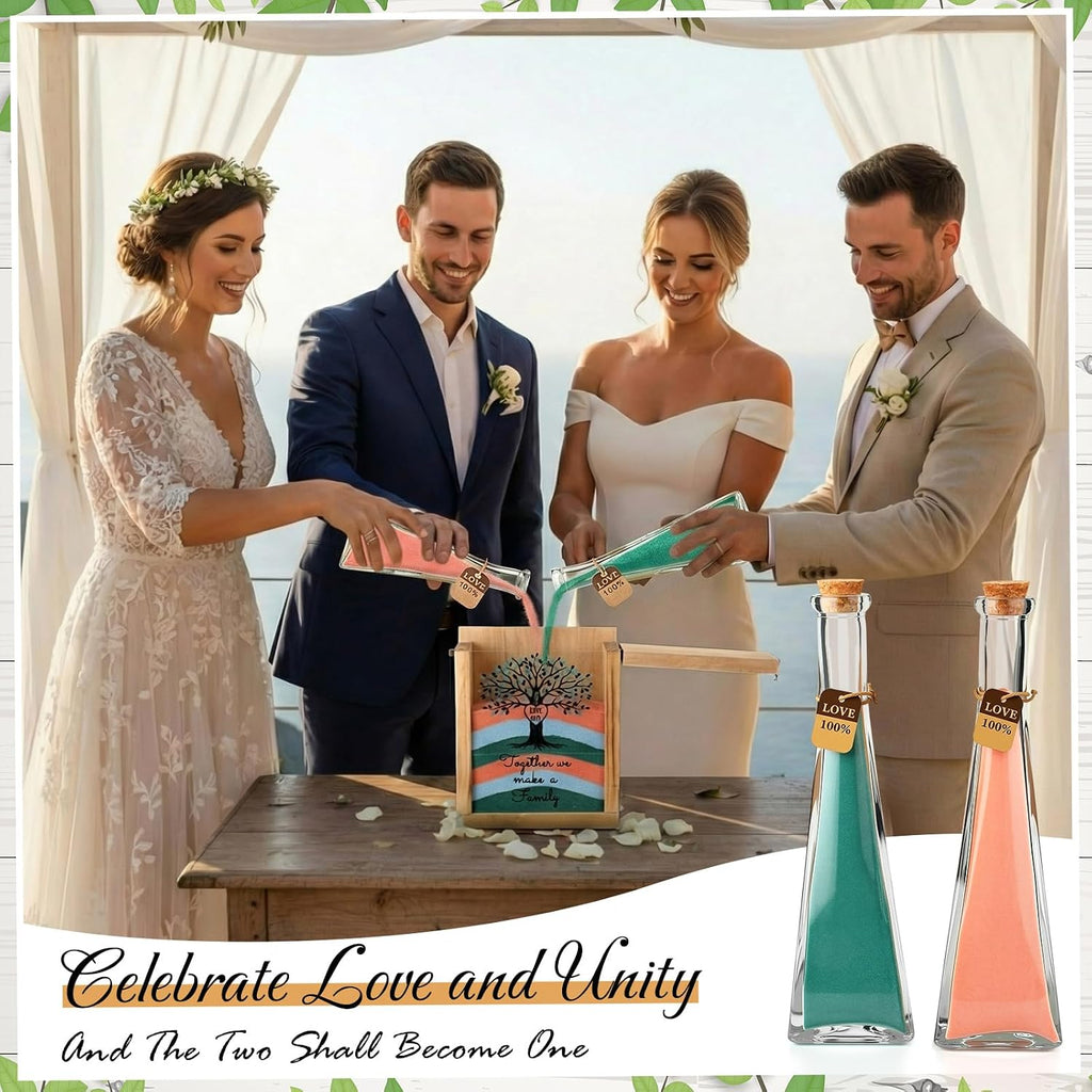 Blosssound Unity Sand for Wedding Ceremony Set, Blue Pink, Love Tree