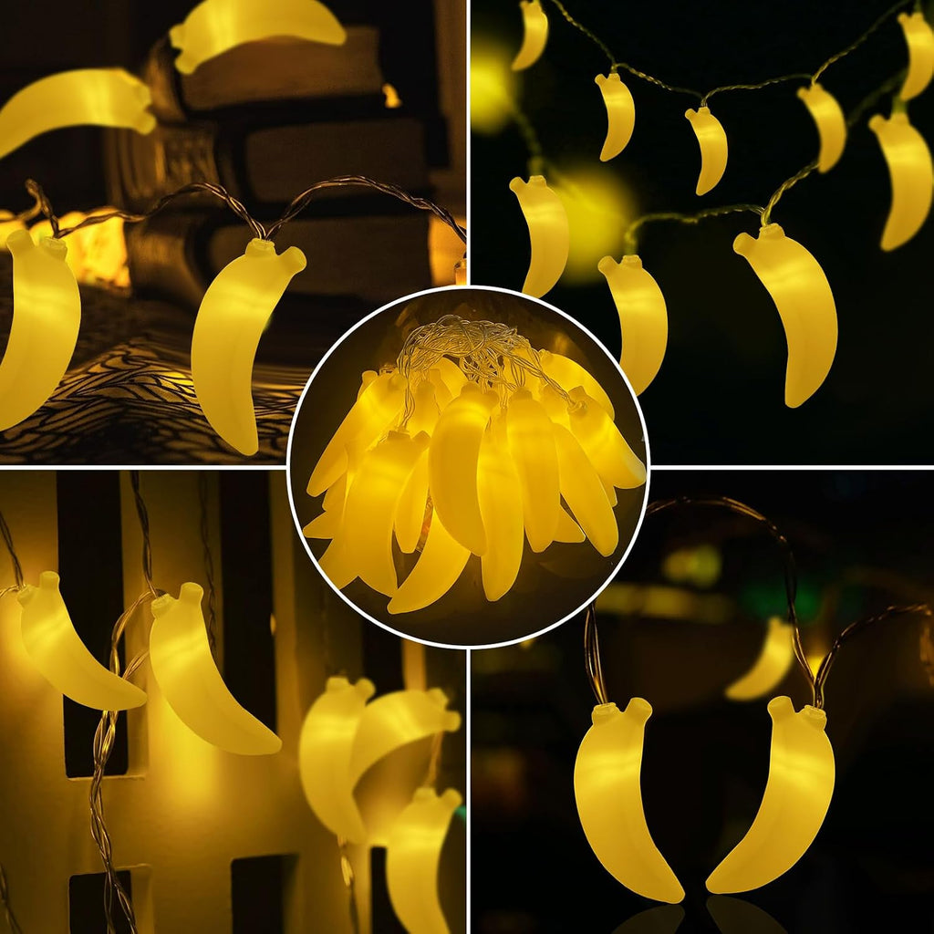 3M 20LED Fruit Banana String Lights Battery Powered Indoor Outdoor Lighting Lamp for Wedding Home Birthday Garden Yard Patio Party Decorations