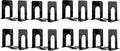 Metal Book Ends for Shelves, Book Shelf Holder Home Decorative, Book Ends for Heavy Books/Movies/CDs, Black 6.5 x 5 x 5.7 in, 4 Pair/ 8 Piece (Pack of 2)