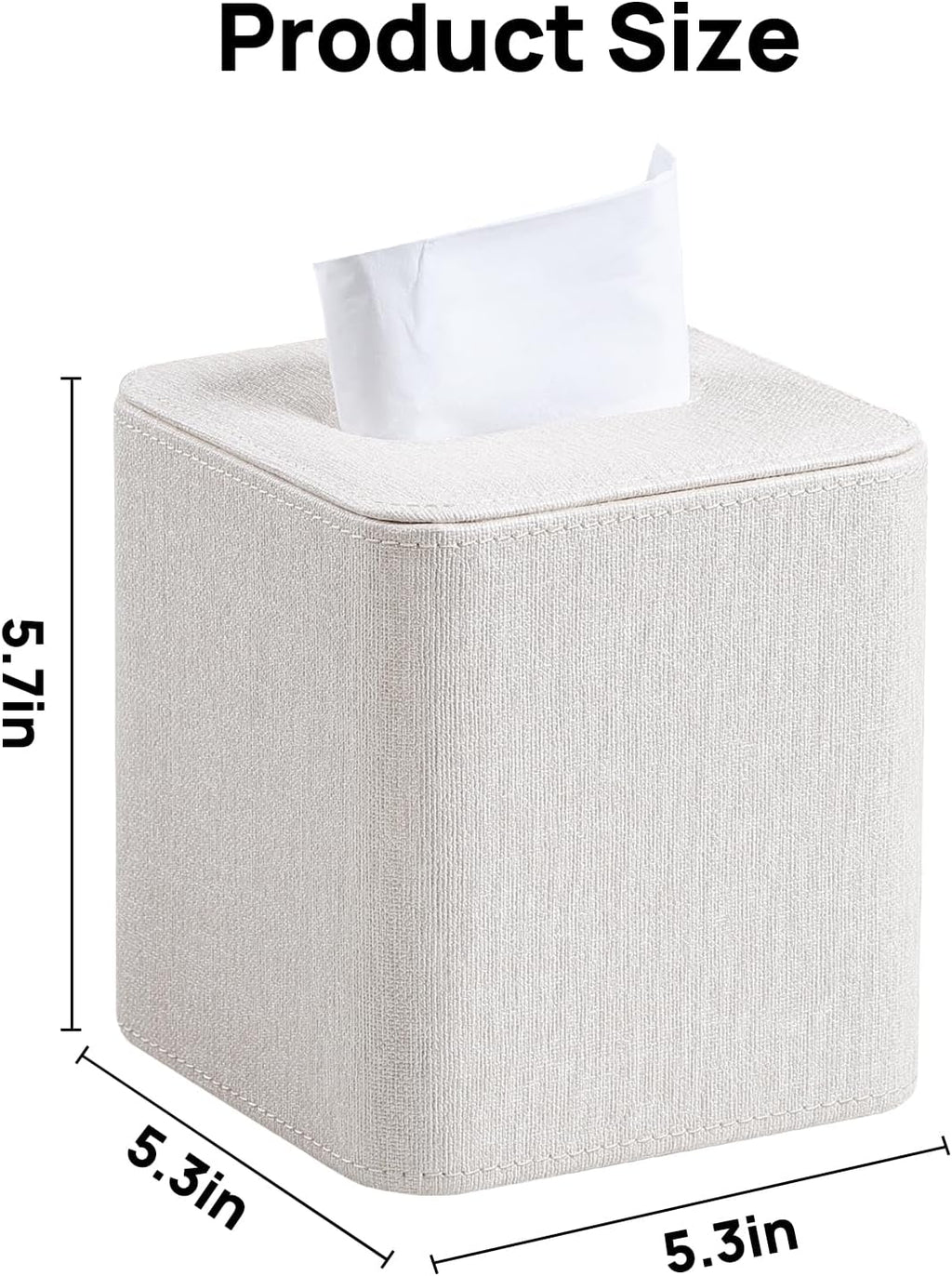 Square Tissue Box Cover PU Leather Tissue Box Holder Cube