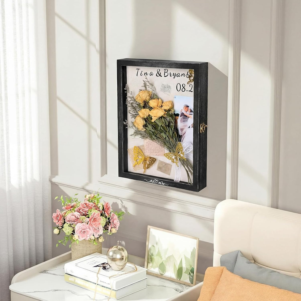 Yookeer 12x16'' Large Shadow Box Wedding Flower Display Case Frame, Black