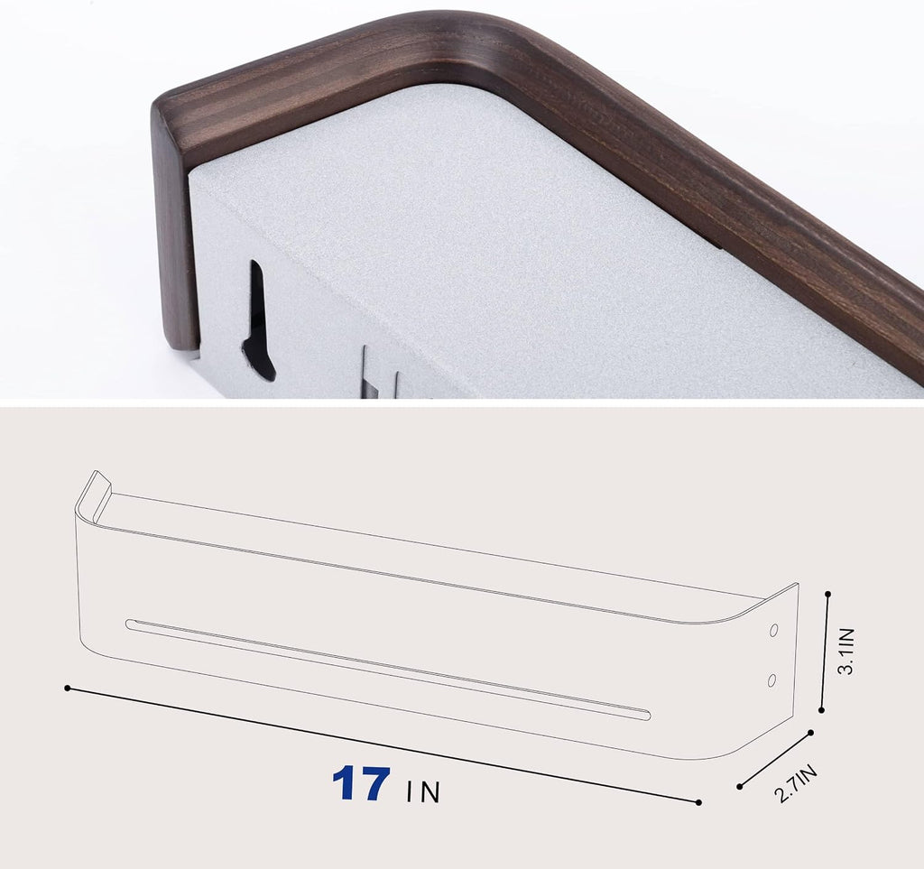 Key Holder Wall Mount with Shelf | Brown | 17 inch