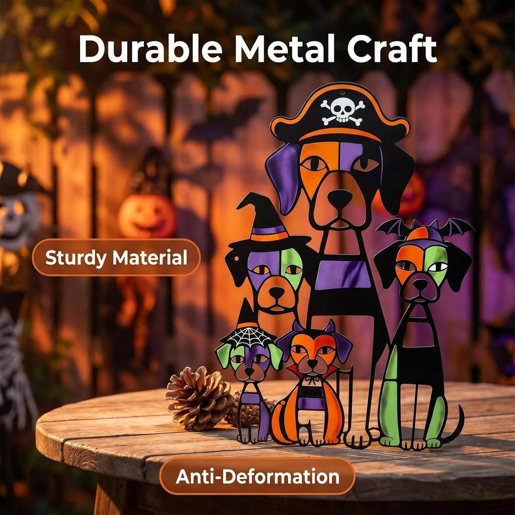 WQLLWFC Halloween Decor Metal Dog Wall Art Fall Decorations for Home