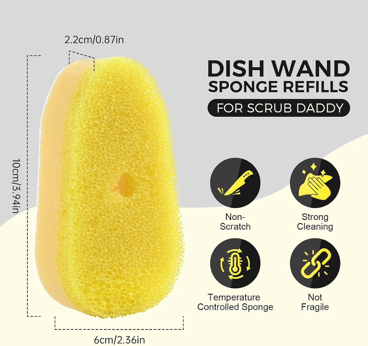 10 Pack Sponge Refills for Scrub Daddy Dish Daddy, Upgraded Material