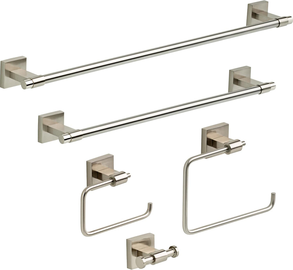 Franklin Brass Maxted (1-Pack) 24" Towel Rack for Bathroom, Satin Nickel Towel Bar for Bathroom Wall Towel Holder Rod Wall Mounted Bathroom Accessories MAX24-SN