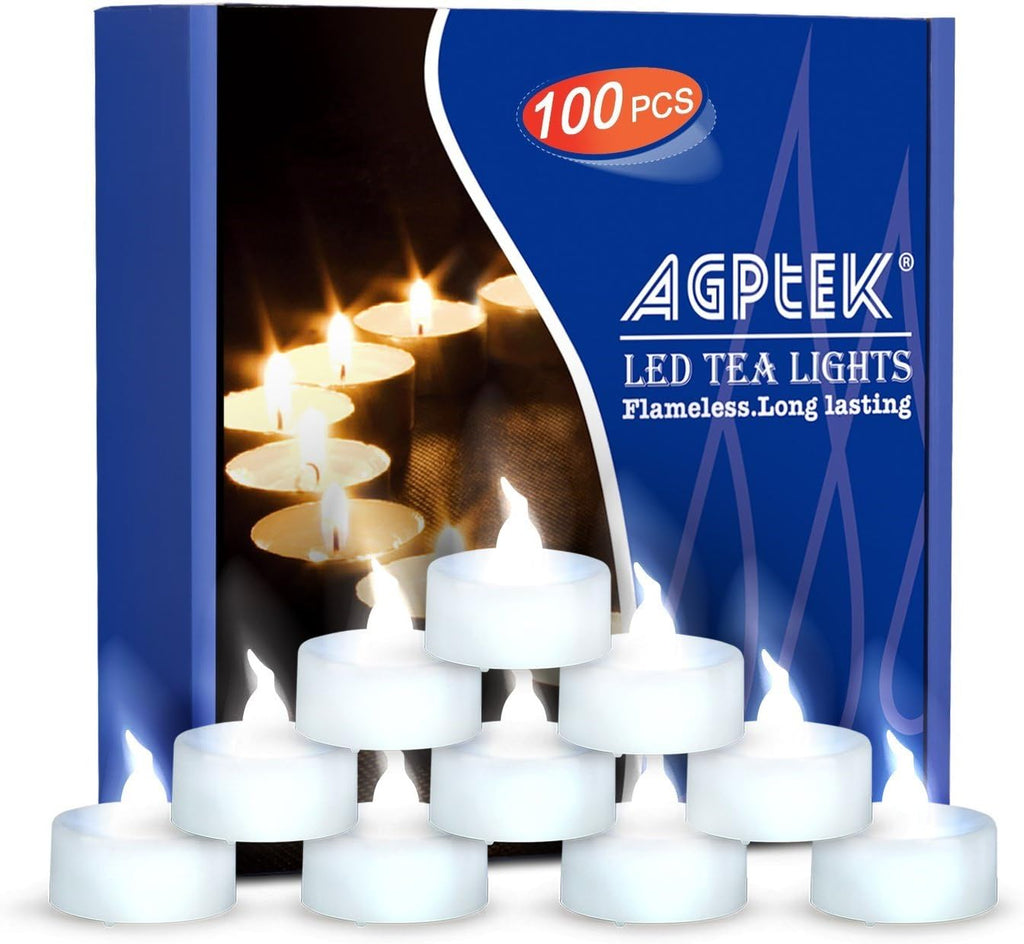 AGPTEK Tea Lights,100 Pack Flameless LED Candles Battery Operated