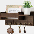 RelaxScene Key Holder Wall Mount - Decorative Key Rack and Mail Organizer with 6 Key Hooks - Wooden Key Hanger with Shelf for Living Room Decor - Rustic Farmhouse Home Entryway Aesthetic Essentials
