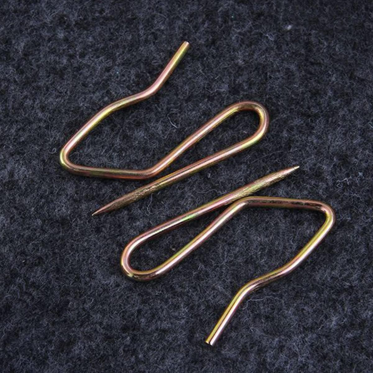 Metal Curtain Hooks, 200pcs Drapery Pins Stainless Steel Pin-on Hooks for Window Shower Door Curtain, Bronze