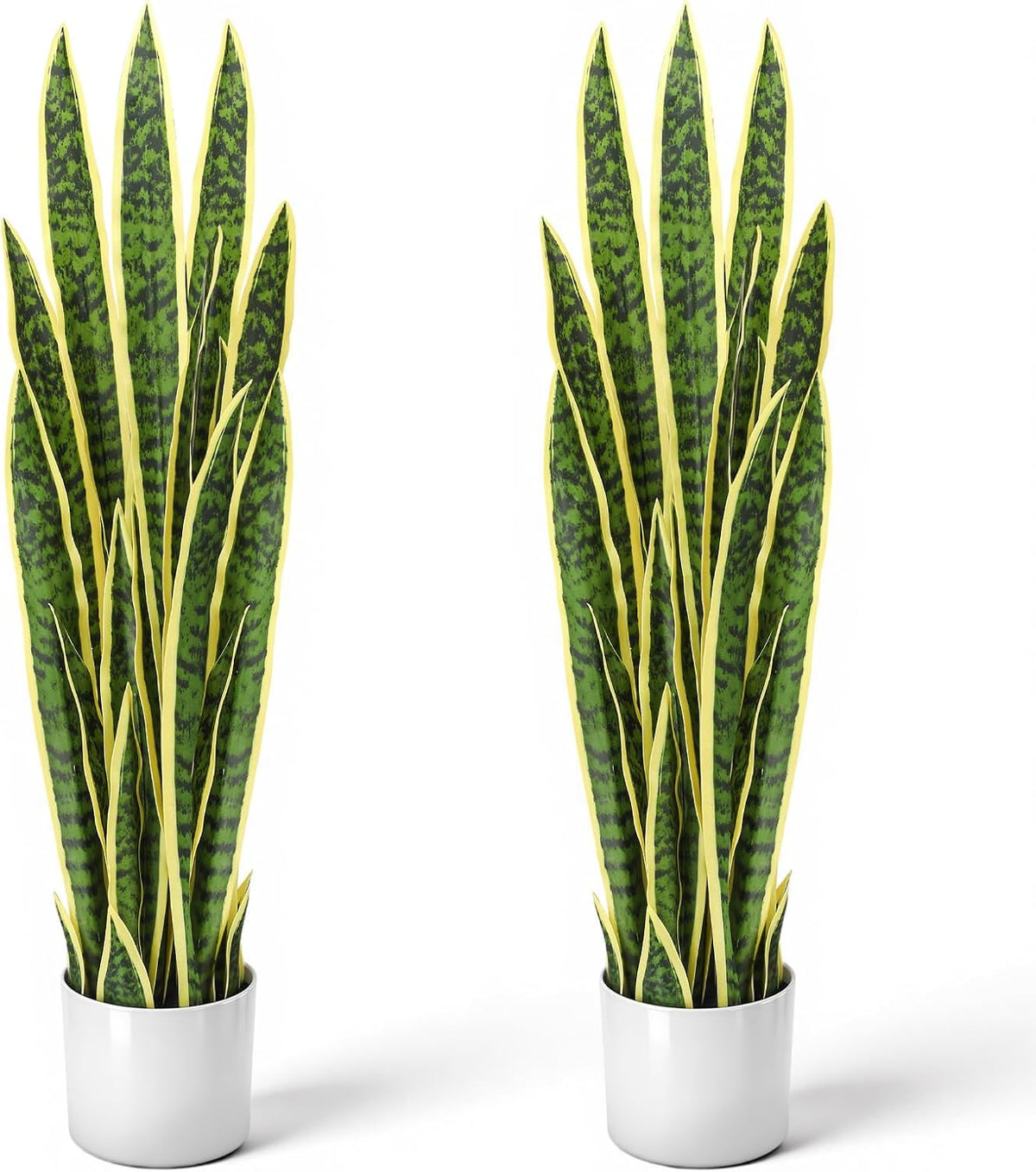 Crowye 2 Pack 3.17 ft Tall Artificial Snake Plant Fake Sansevieria Plant Large Faux Snake Bulk in Pot for Home Office Housewarming Gift