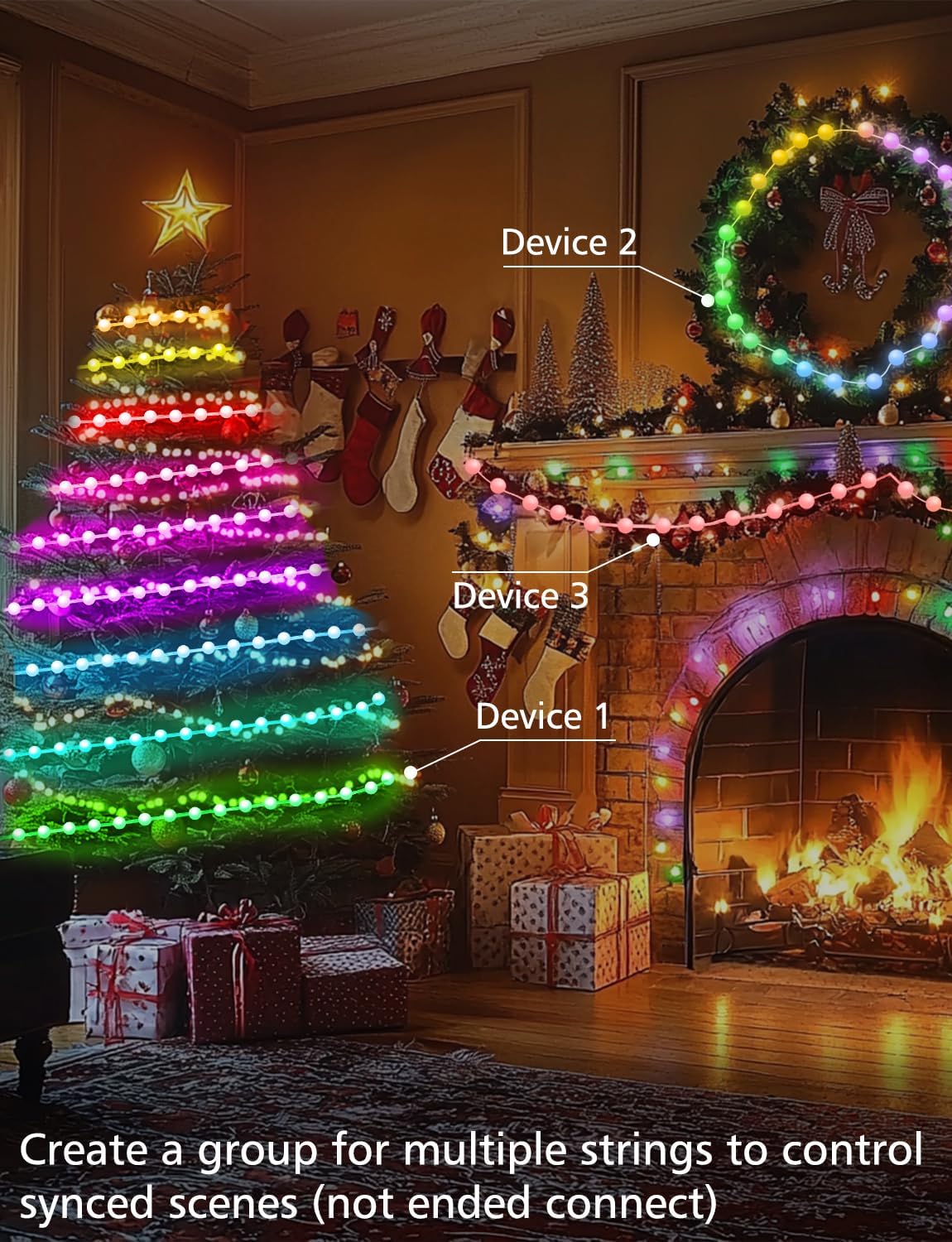 Smart Color Changing Globe String Lights APP Control for Bedroom Christmas