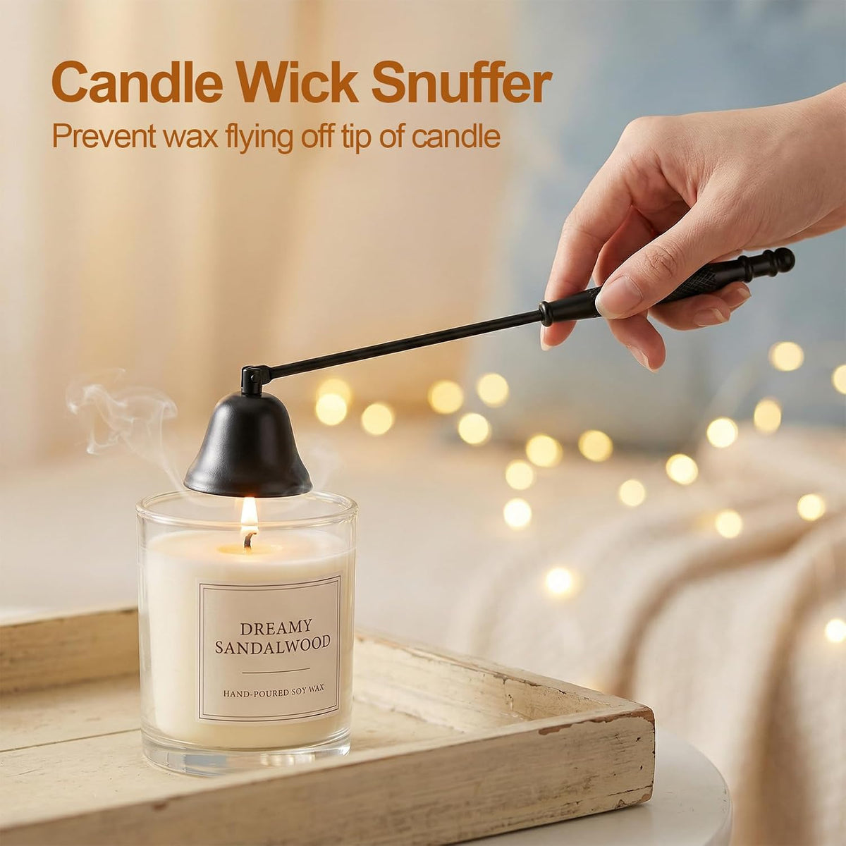 tifanso 4-in-1 Stainless Steel Candle Care Kit for Candle Lovers, Black