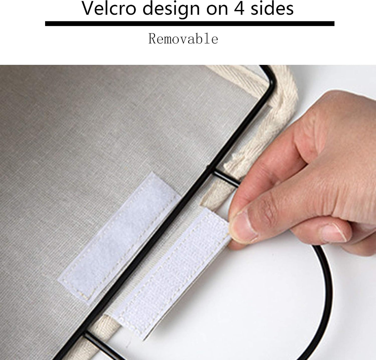 Fantasyon Wall Hanging Storage Bag, Waterproof Over The Door Closet Organizer Hanging Pocket Linen Cotton Organizer Box Containers for Bedroom, Bathroom (White)