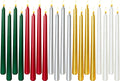 4 White 4 Red 4 Green 4 Gold 4 Silver 10 Inch Metallic Taper Candle