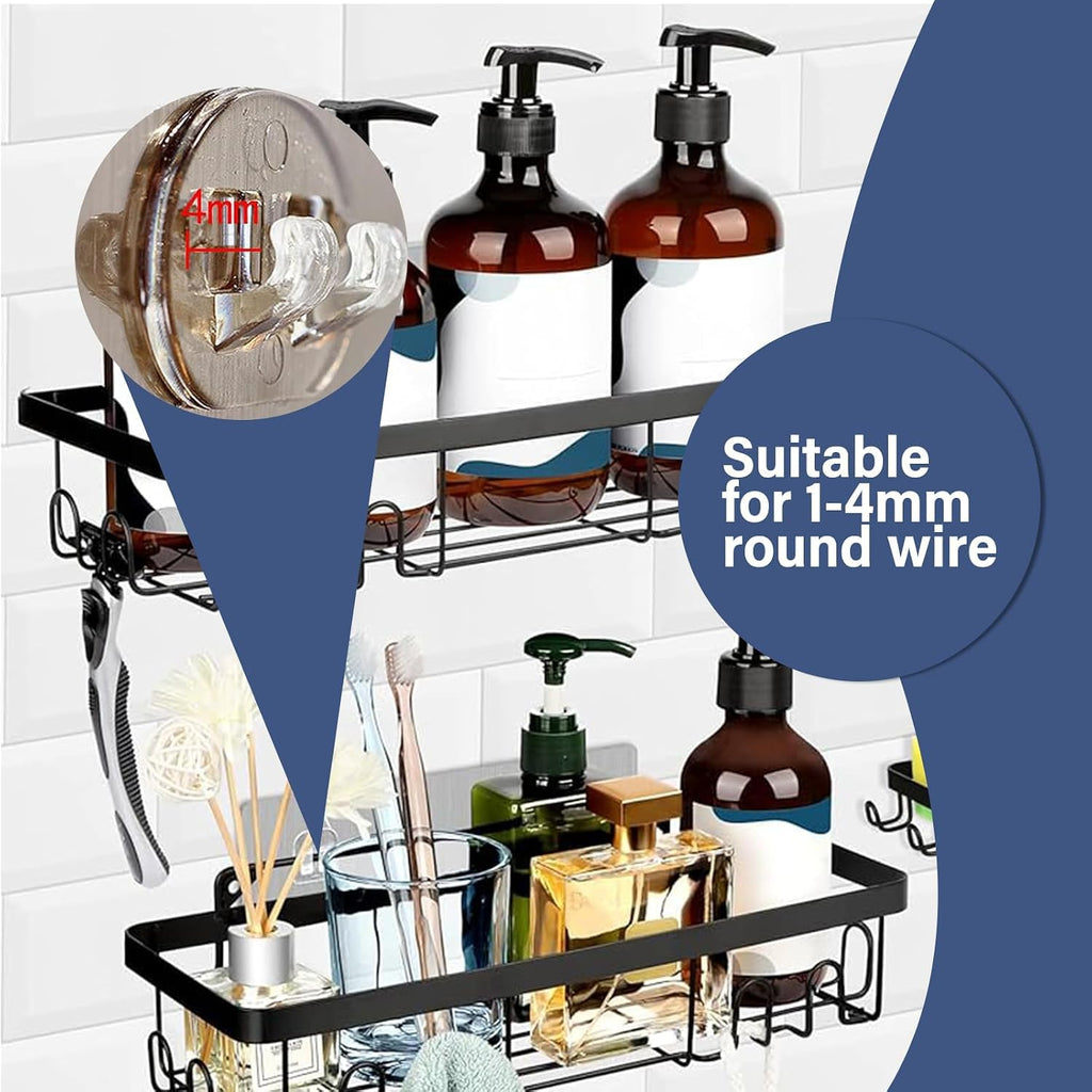8 Pack Shower Caddy Adhesive Hooks Replacement for Bathroom Shower Caddy