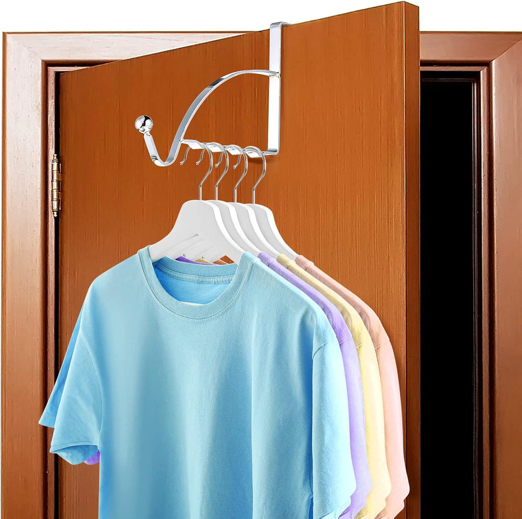 Hotop 2 Pcs Metal Over The Door Hooks, Clothes Hanger, Silver