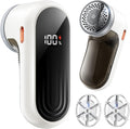 POPCHOSE Fabric Shaver, Rechargeable 6-Blade Lint Remover with LED Display