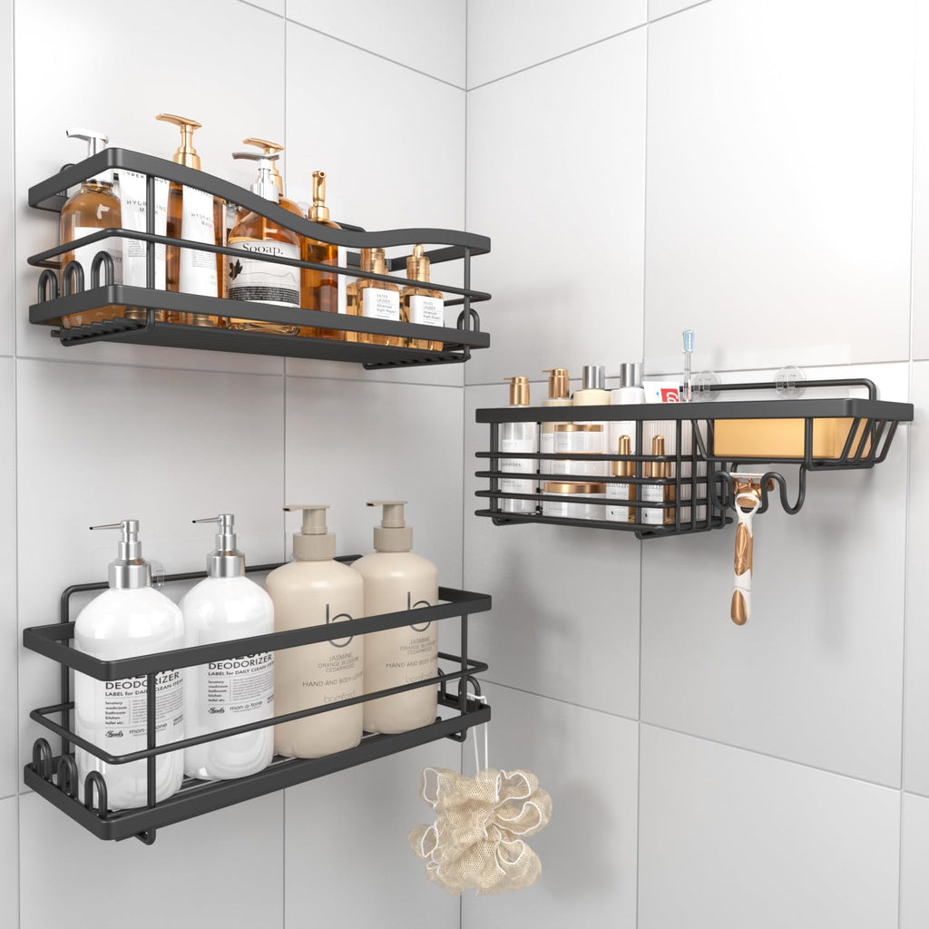 Youvip Shower Caddy, 3 Pack, Black