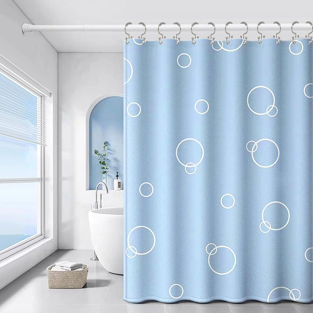 Brushed Nickel Shower Curtain Hooks Double Sided with Roller Balls