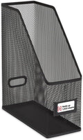 Staples TRU RED Metal Magazine File Organizer, Black - Top - Loading Desktop File Holder with Handle, Holds Up to 1000 Sheets