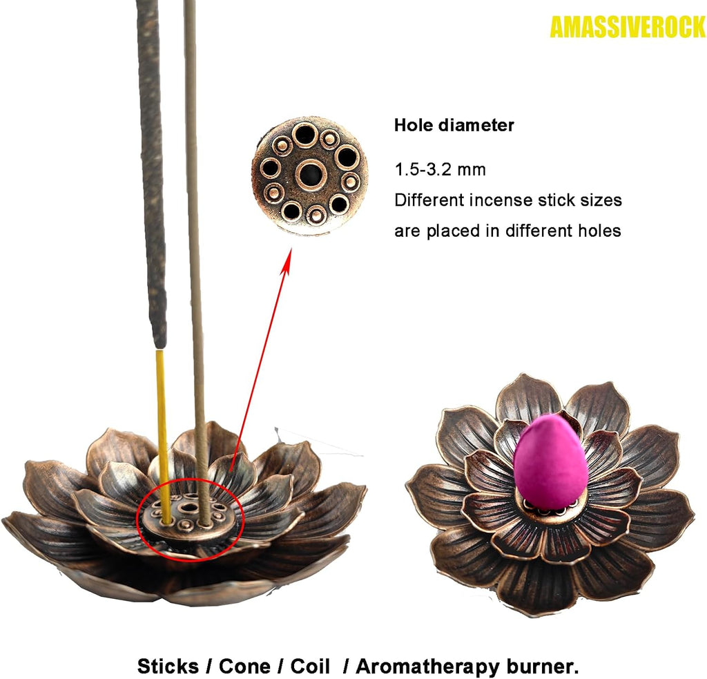 Citronella Incense Cones (50) With Backflow Holder - Natural Meditation Lavender Rose Cone for Yoga, Relaxing Home Decor, Aromatherapy Fragrance