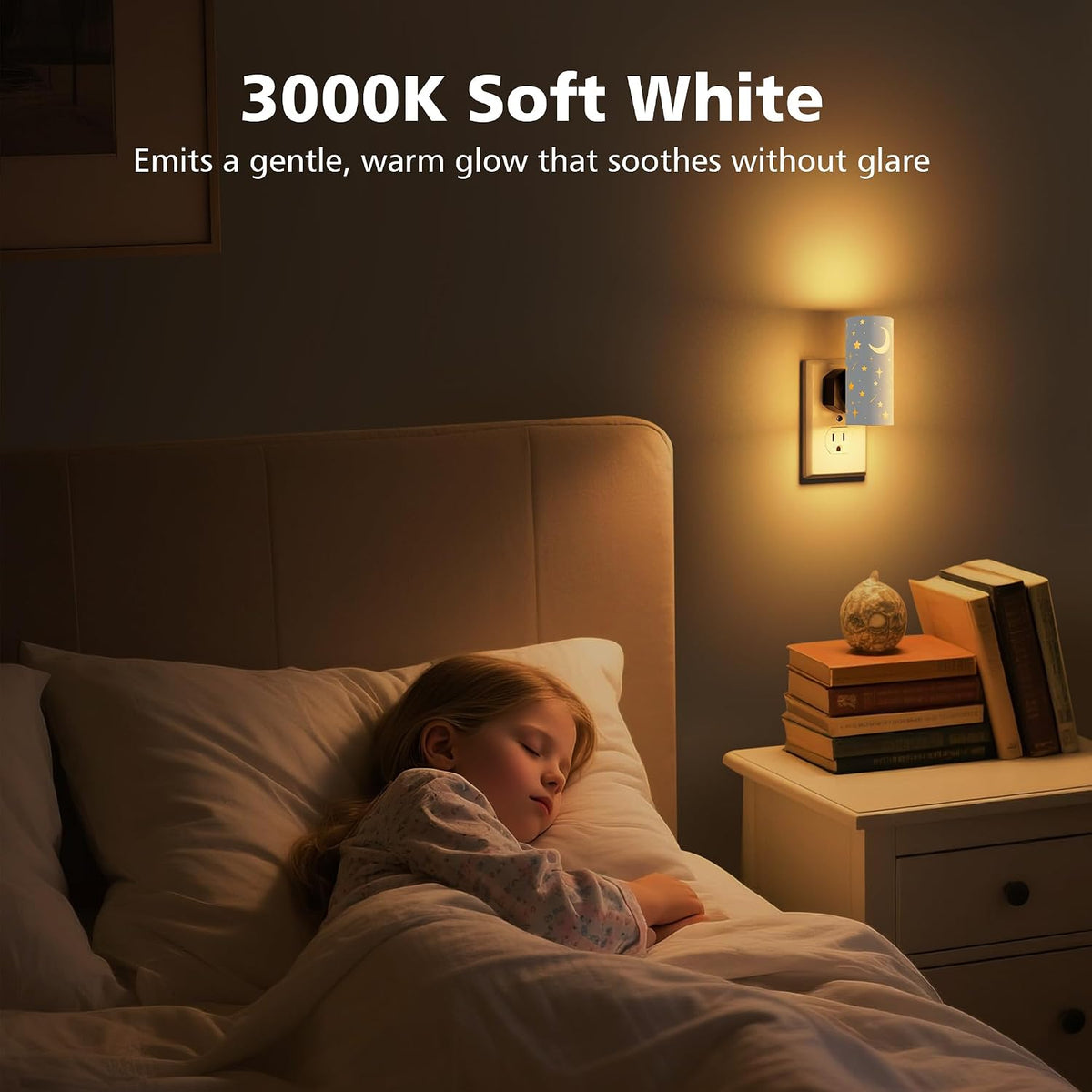 LED Night Lights Plug into Wall, Bright Nightlights, White Stars