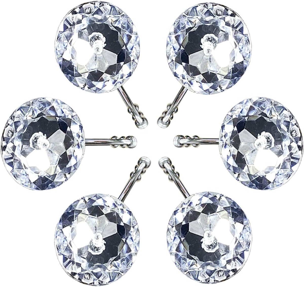 Romantic Angels 12PCS Shower Curtain Hooks Rings for Bathroom, Durable Metal Rust Resistant Decorative Rhinestones Shower Curtain Hooks for Shower Curtains and Shower Rod (Silver)