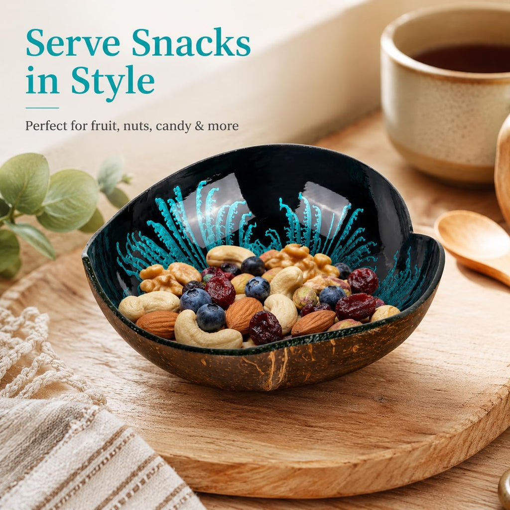 Coconut Acai Bowl Candy Dish - Heart Wooden Shell for Smoothie Yogurt Food
