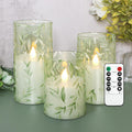 Crystal Club Glass Flameless Candles with Remote Timer