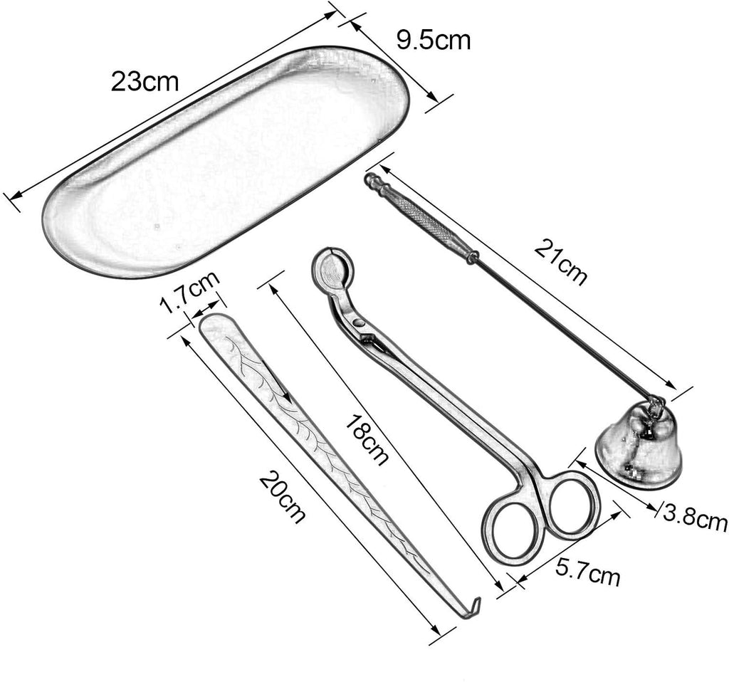 4-in-1 Stainless Steel Candle Care Kit for Candle Lovers, Red Bronze