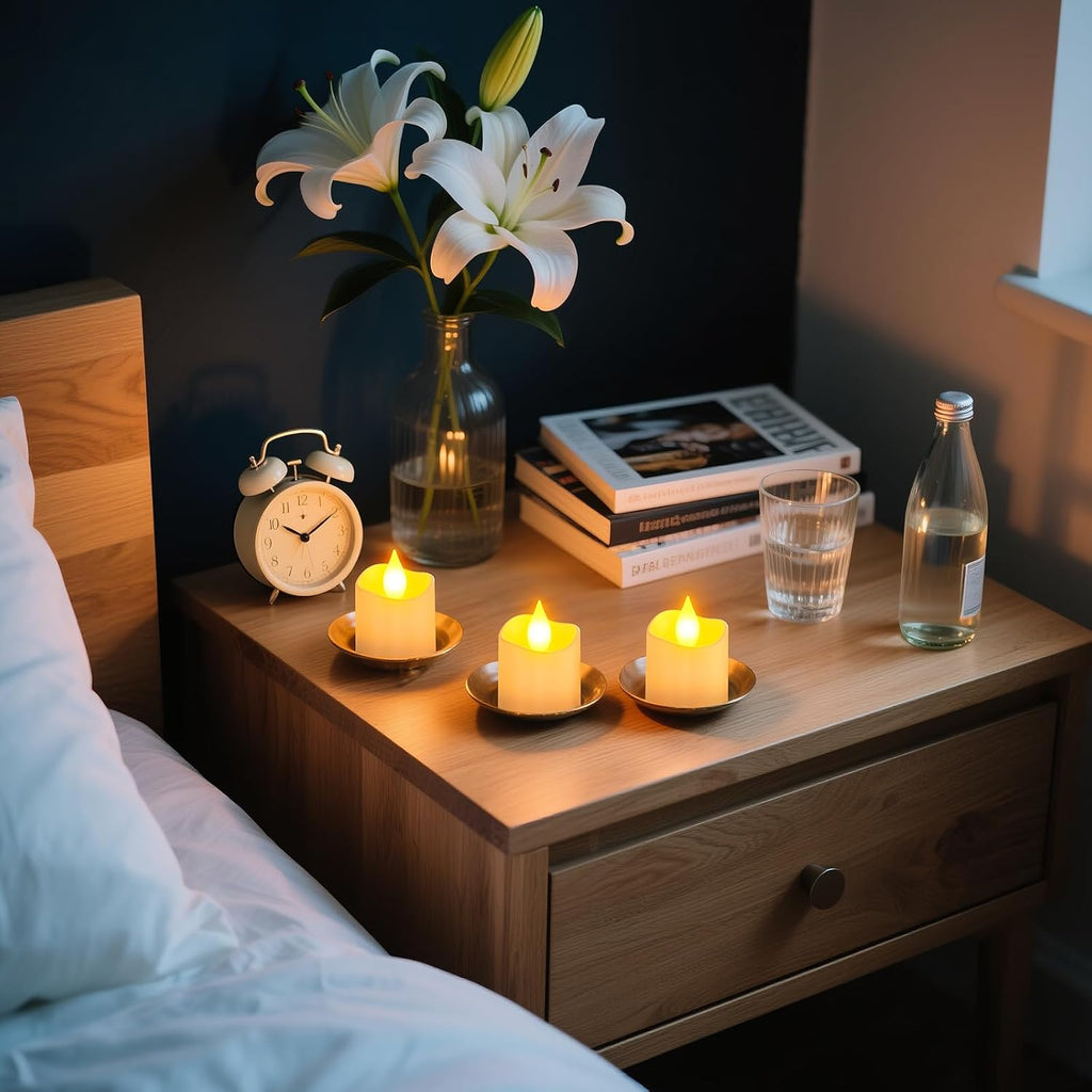 Yme Rechargeable Tea Lights Candles with Remote & USB-C Charging Base