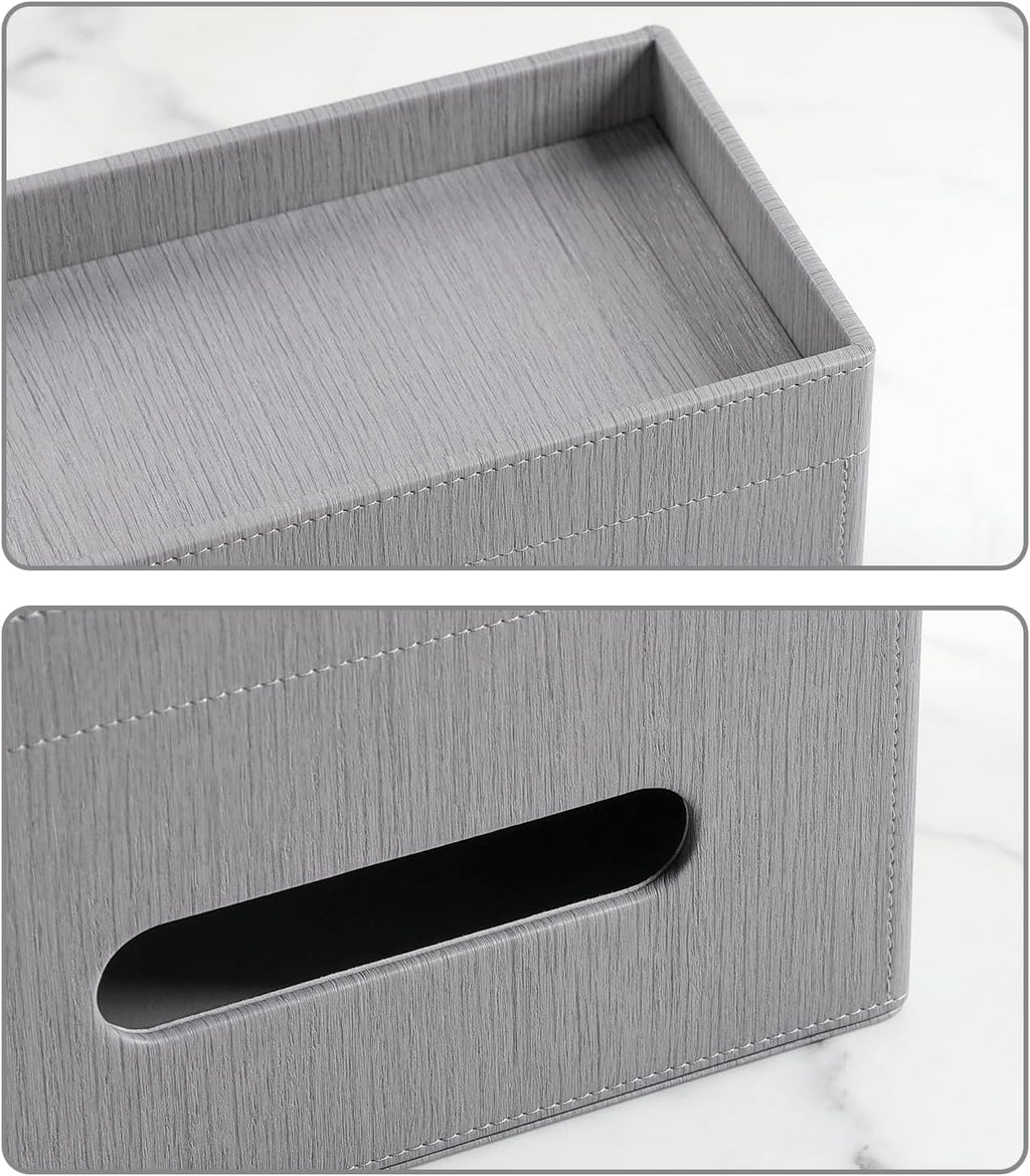 Plus Size Tissue Box Cover, Rectangle Tissue Box Organizer, Grey