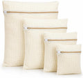 IMIKEYA Mesh Laundry Bags for Delicates, 4 Pack Cotton Zippered Wash Bags in 4 Sizes for Bras, Underwear, Socks, Sweaters, Baby Clothes, Travel and Dorm Organization
