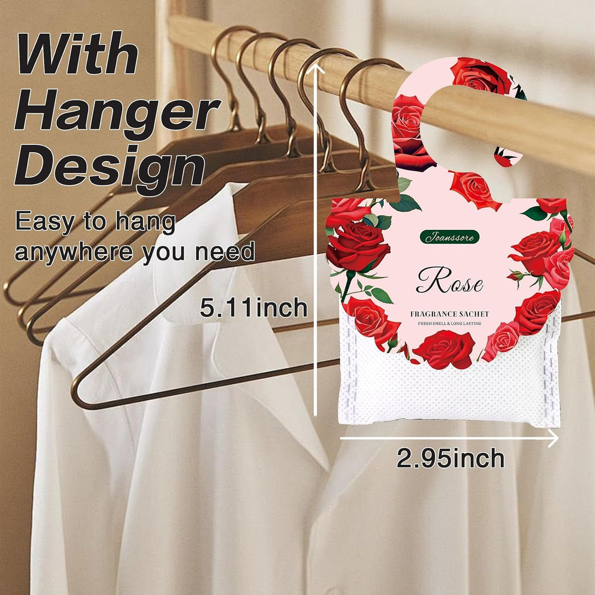 15Pack Rose Scented Sachets for Drawers and Closets, Home Fragrance Sachet