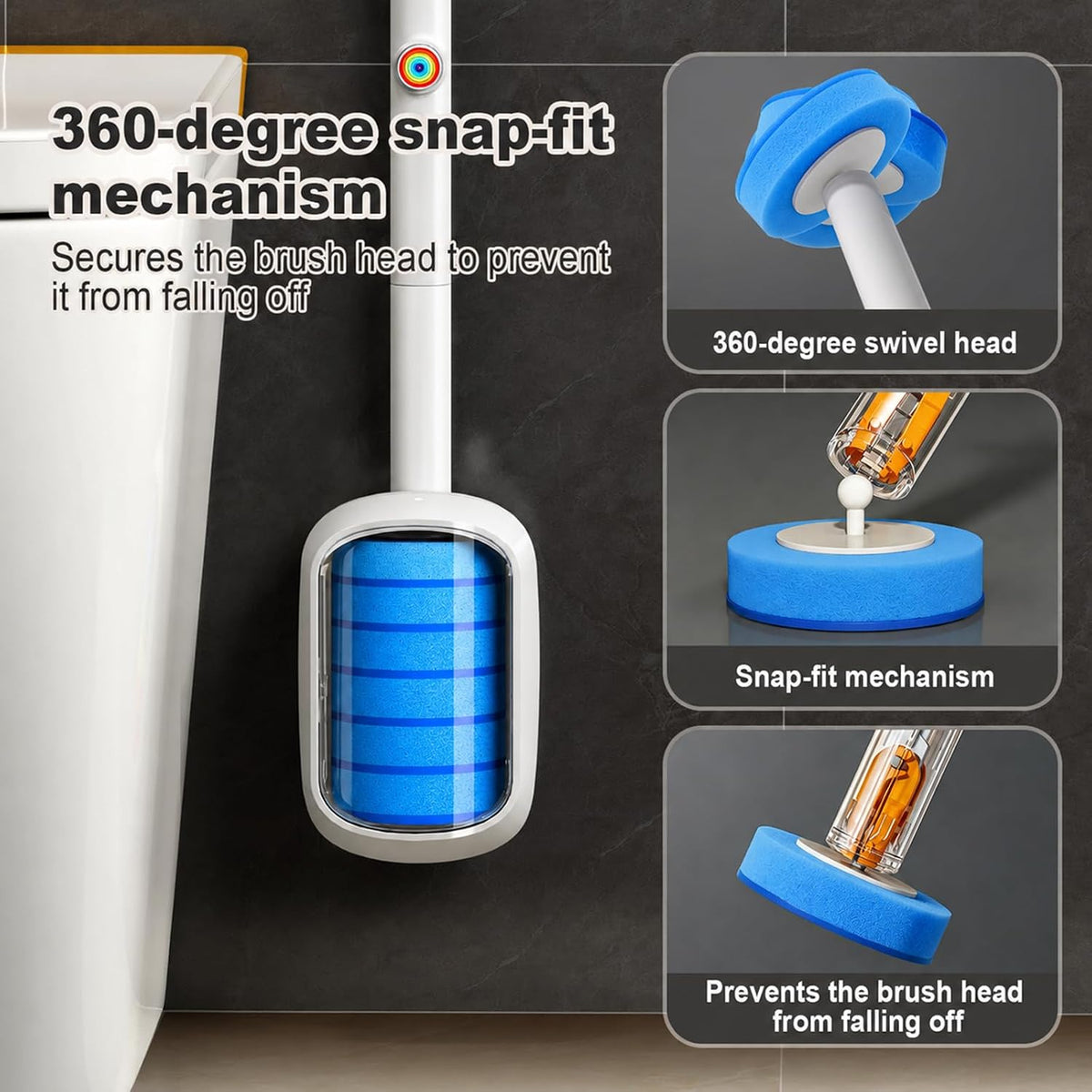 MOPUP Disposable Toilet Brush Set, 35 Refills