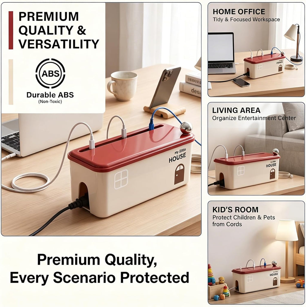 Cable Management Box, Cable Hider Box for Home/Office