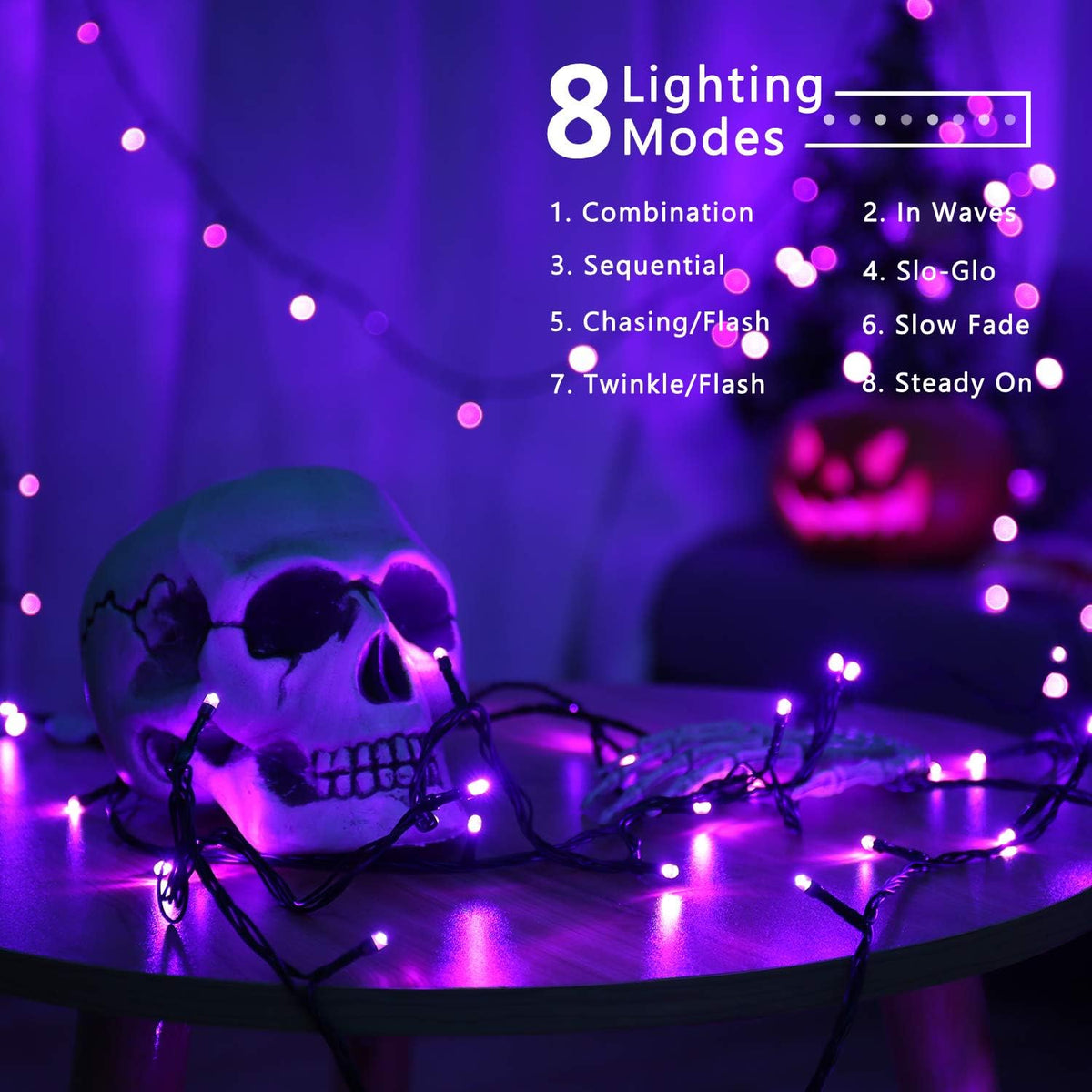 BrizLabs Purple Halloween String Lights Connectable Plugin 78.74 ft 240 LED
