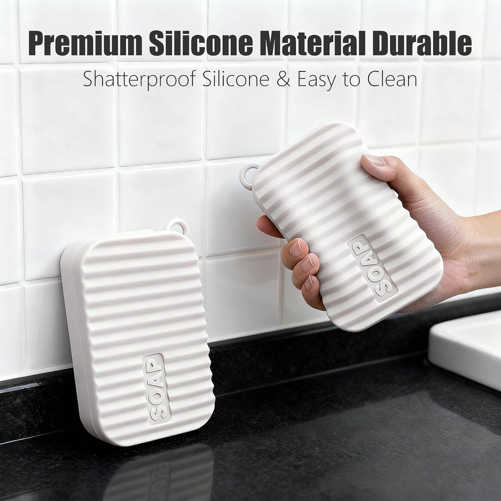AIDIMMING Extra Large Silicone Soap Case for 10oz Bar Soap (Milky White)
