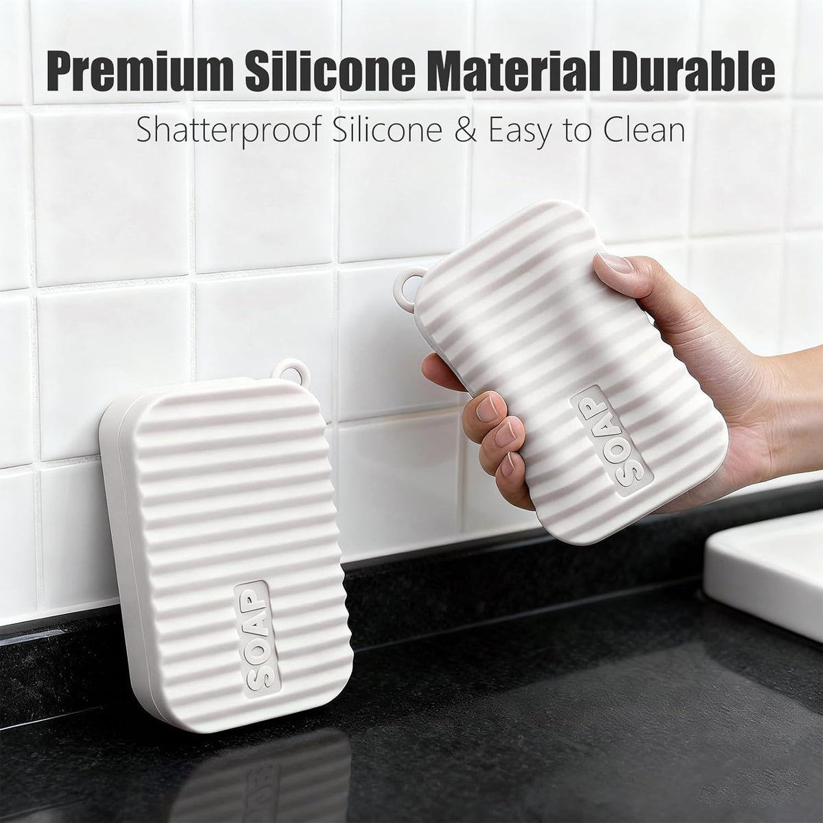 AIDIMMING Extra Large Silicone Soap Case for 10oz Bar Soap (Milky White)