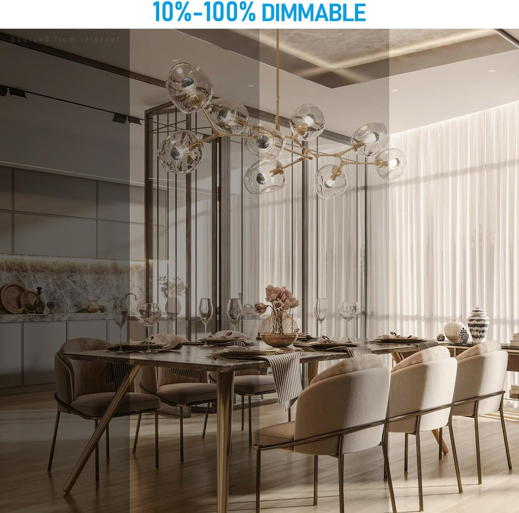 TORCHSTAR 2-Pack A19 Dimmable Half Chrome Light Bulb UL Listed 2700K Silver