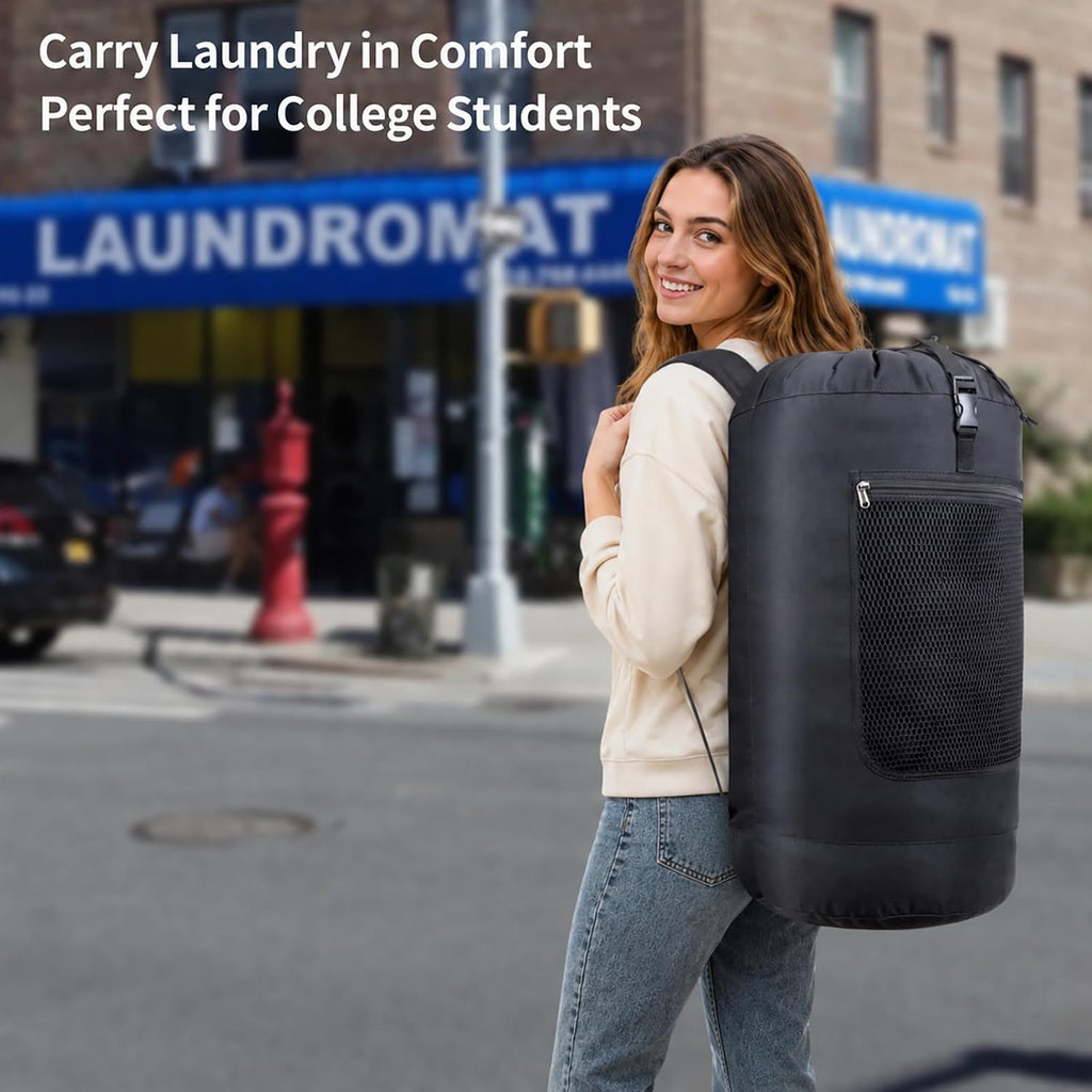F-color Laundry Backpack Bag for College - Heavy Duty Laundry Bag 75L