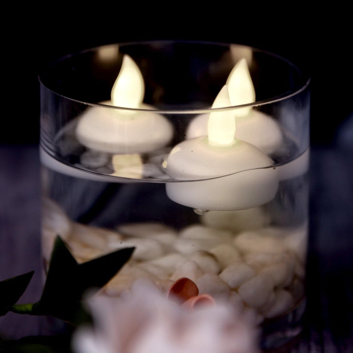 AGPtek 12 PCS Floating Candles Waterproof Tea Light Candle Warm White