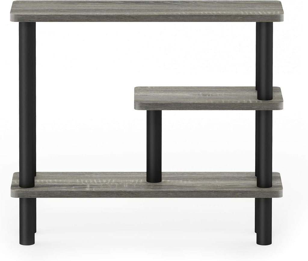Furinno Turn-N-Tube Slim Space Saving Storage Rack, French Oak Grey/Black