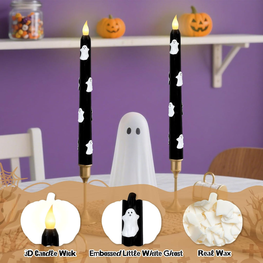 Impress Life Halloween Flameless Taper Candles with Remote