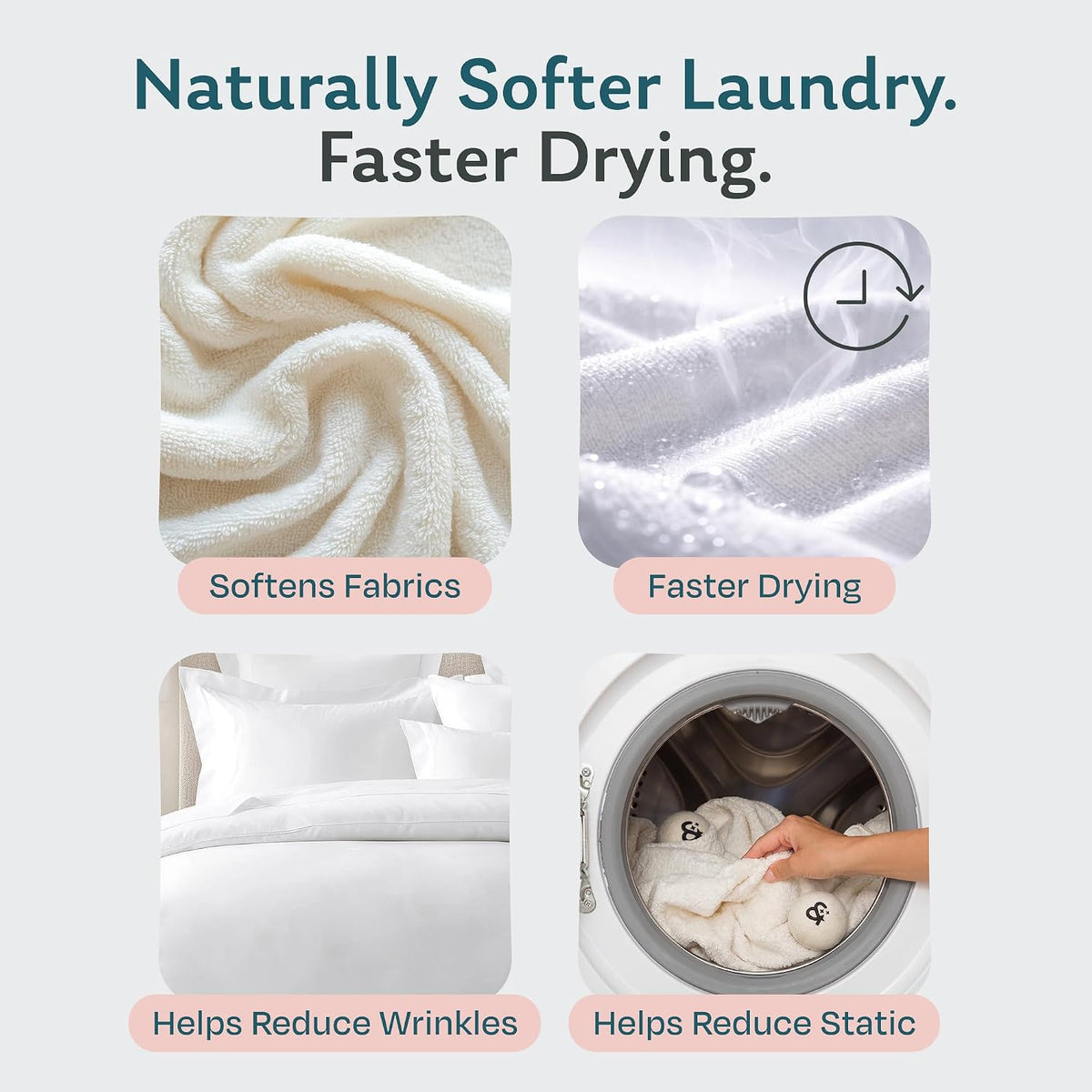 Steam & Go XL Wool Dryer Balls Set, 6 Premium 100% New Zealand Wool Laundry Dryer Balls, Natural Fabric Softener, Reusable Dryer Sheet Alternative, Reduces Static & Drying Time